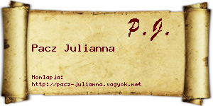 Pacz Julianna névjegykártya